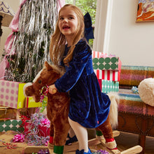 Load image into Gallery viewer, Magnetic Me Blue Star Velour Dress