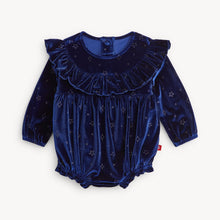 Load image into Gallery viewer, Magnetic Me Blue Star Velour Romper
