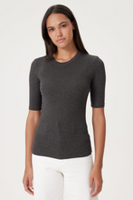 Load image into Gallery viewer, Goldie Ribbed Half Sleeve Tee
