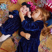 Load image into Gallery viewer, Magnetic Me Blue Star Velour Romper

