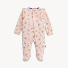 Load image into Gallery viewer, Magnetic Me Floral Girls Velour Footie
